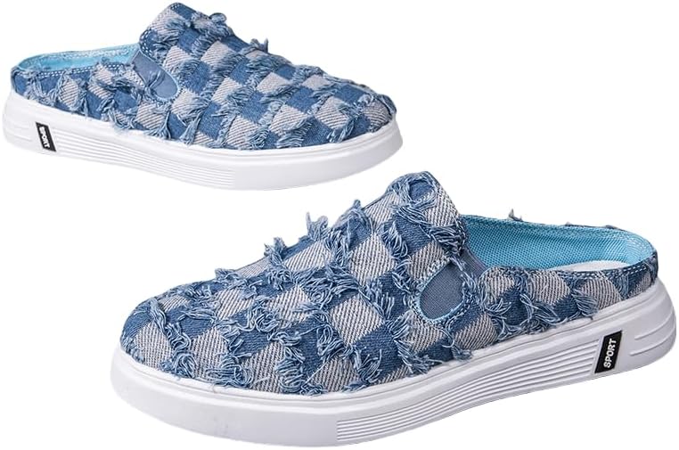 

Мужские классические спортивные тапочки из холста, многофункциональная всесезонная повседневная обувь для спорта, удобная обувь с резиновой подошвой для скольжения Hhhchpm, синий