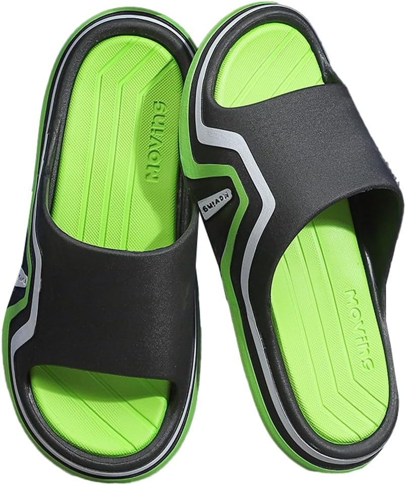 

Женские мужские сандалии Cloud Recovery, домашние шлепанцы для душа, мягкие, противоскользящие, летние пляжные слайды Rungion, черный/зеленый