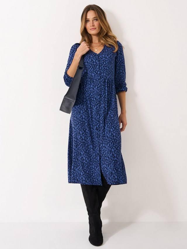 

Платье Kiki с пуговицами по всей длине Crew Clothing, Aqua Blue