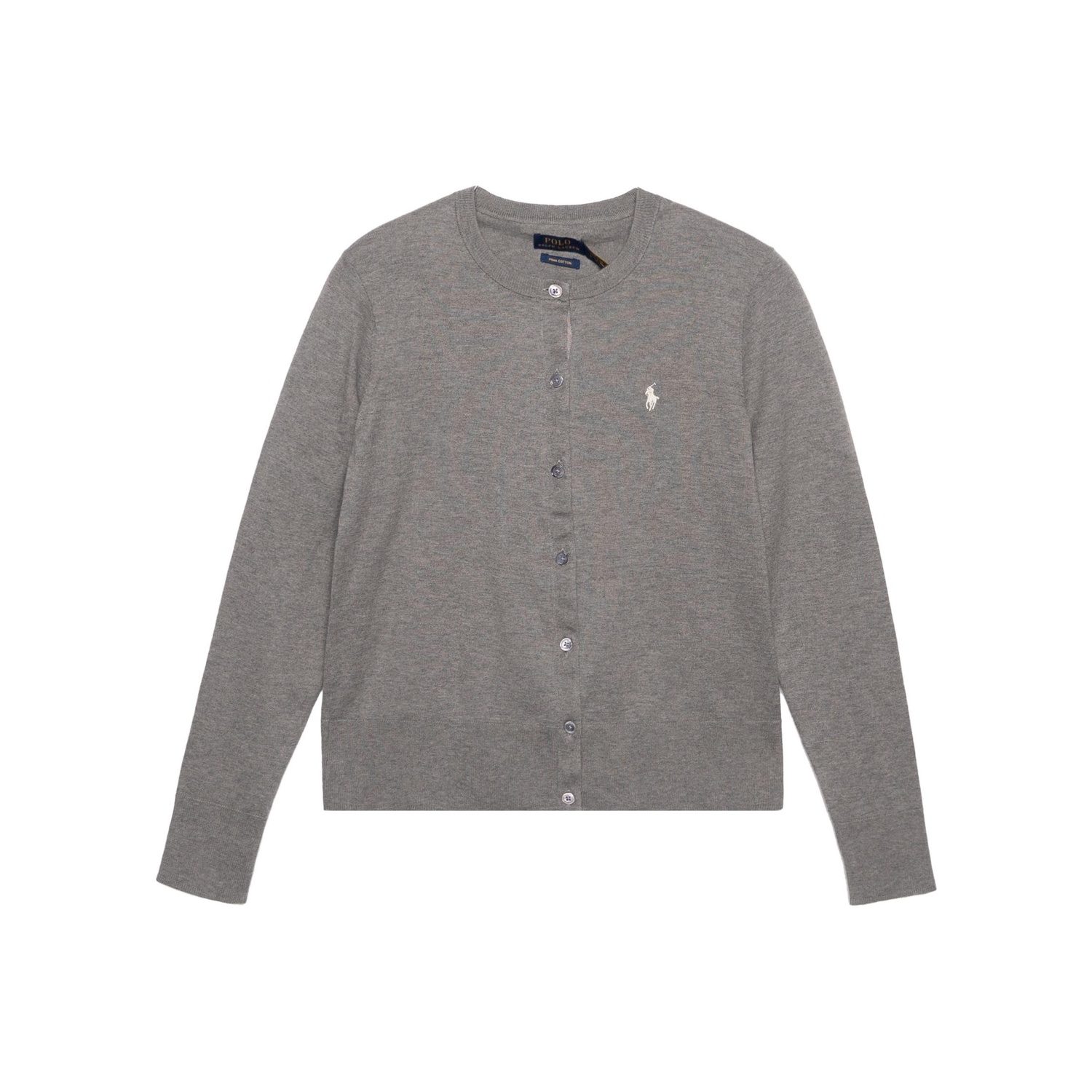Polo Ralph Lauren Женский лого-интарсия однобортный топ grey