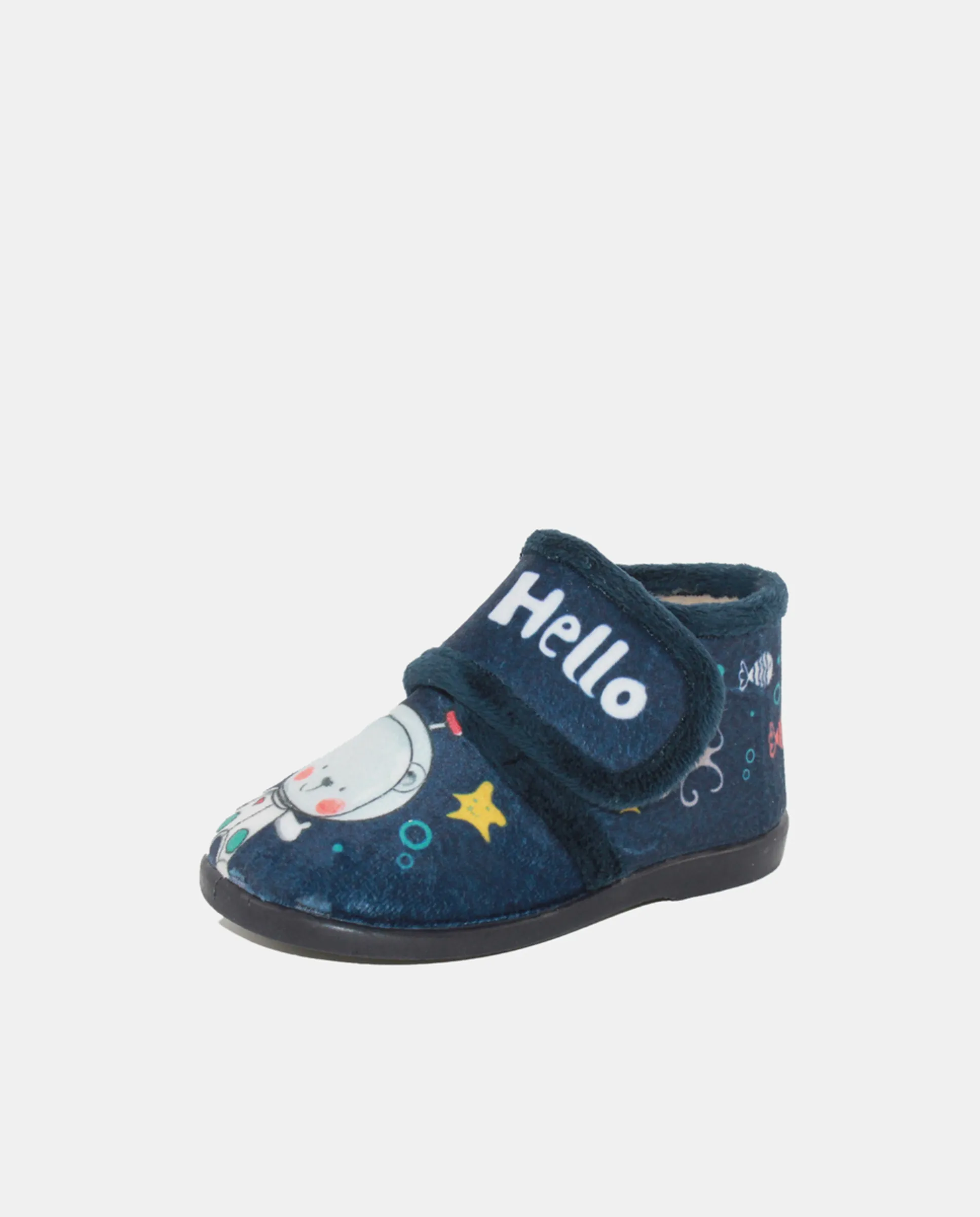 

Домашние тапочки с сублимацией космонавт-медведь Vulladi, темно-синий