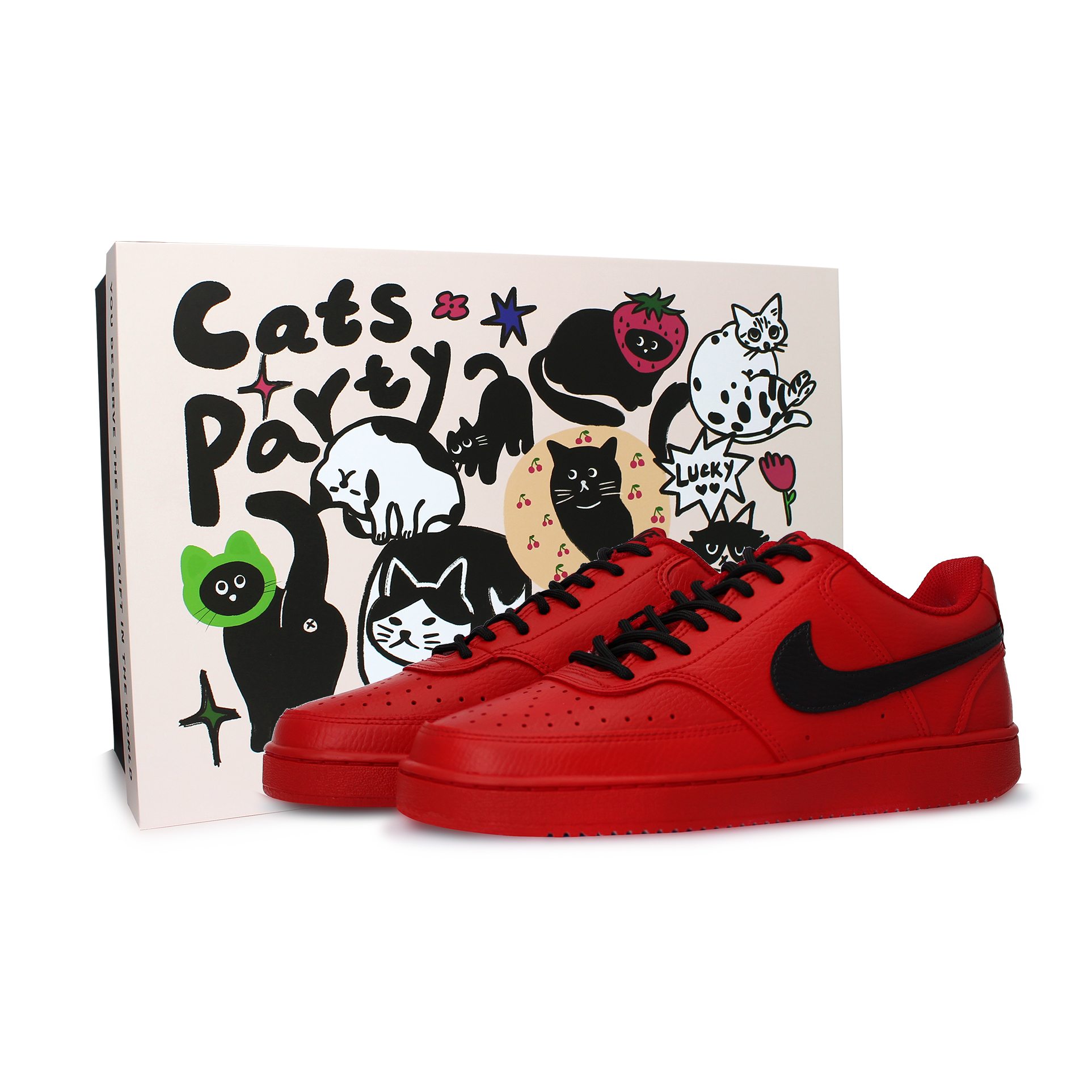 

Nike Кроссовки для скейтбординга Court Vision 1, мужские, низкие, красные, черные