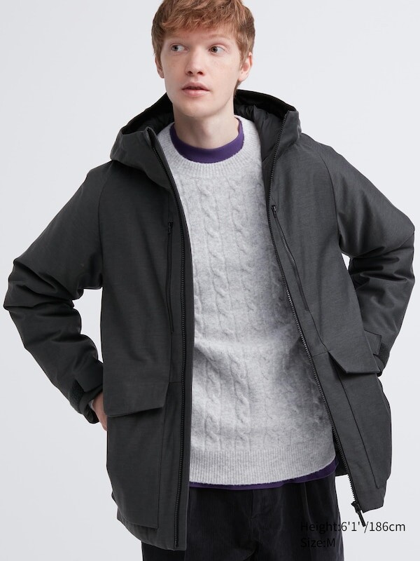 

Парка из гибридного пуха 3d крой Uniqlo, серый