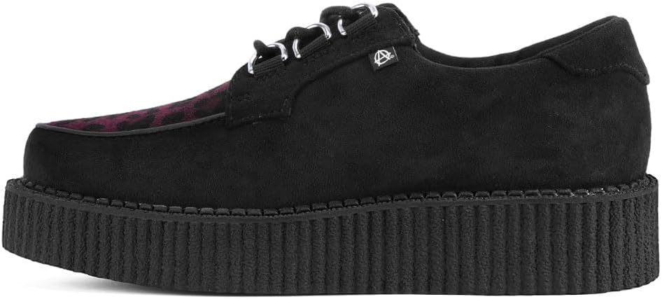 Кроссовки T.U.K. Faux Suede Creeper для женщин и мужчин, 3-шнуровые туфли с переплетением, Классический круглый носок и подошва, Комфорт для повседневной носки, бордовый — фото 4
