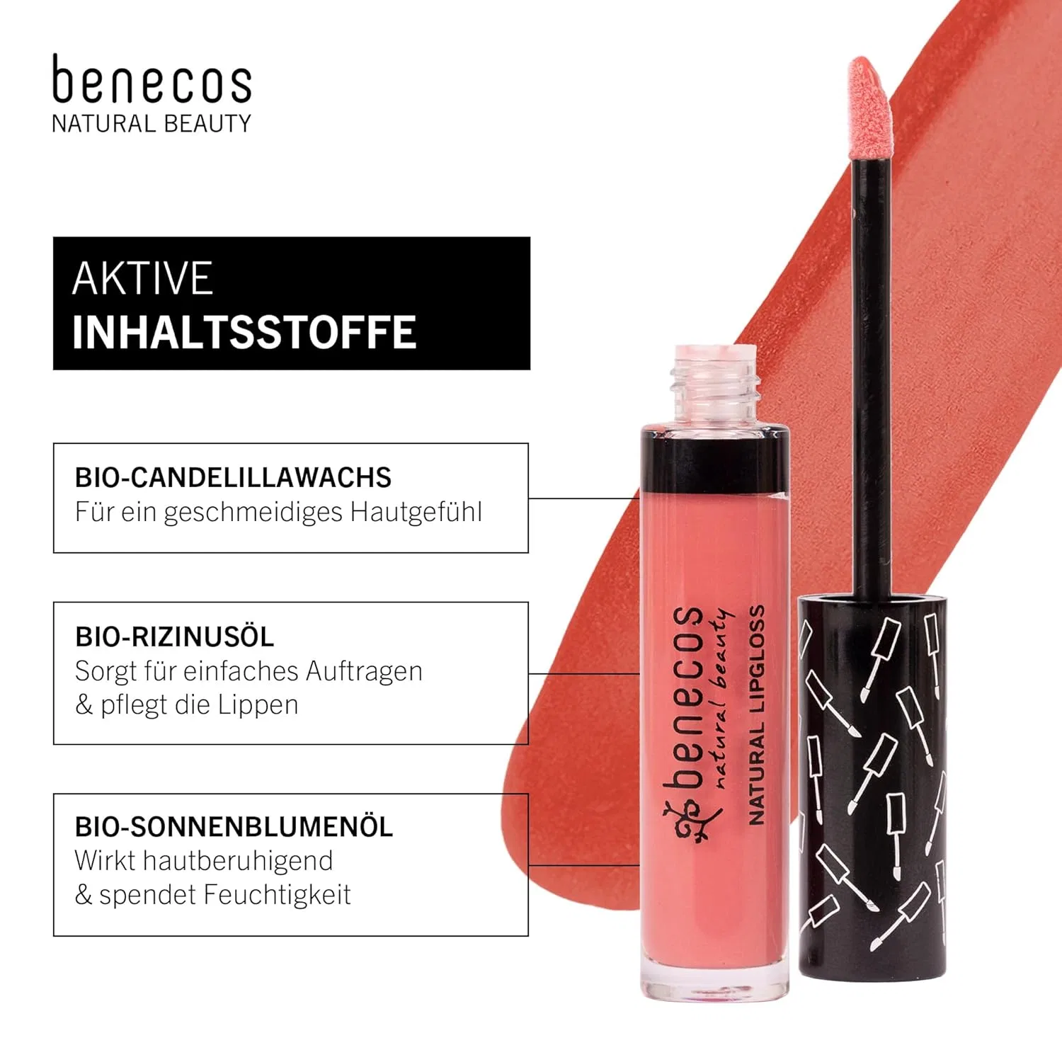 Натуральный блеск для губ «Benecos» Benecos, Lightpink — фото 3