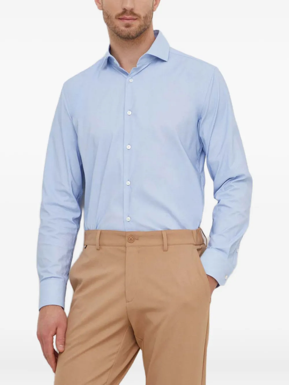 

Фактурная рубашка на пуговицах BOSS, синий