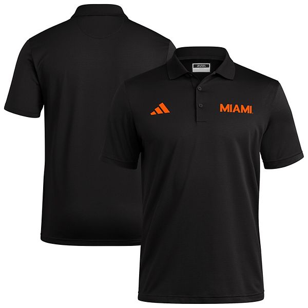

Мужская черная футболка-поло miami hurricanes ultimate 365 ottoman Adidas