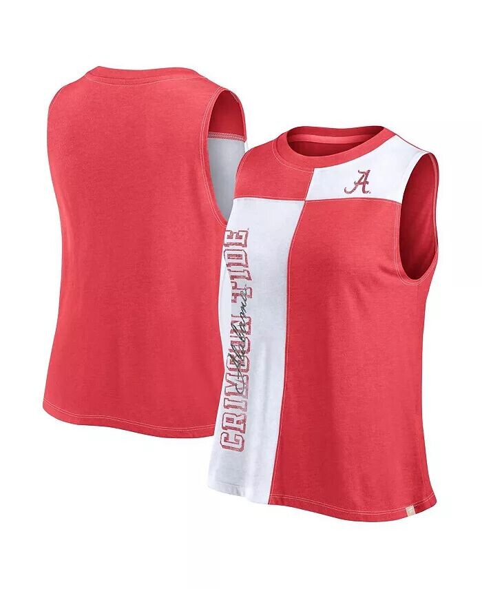

Женская майка-топ с высоким воротом цвета малиновый/белый Alabama Crimson Tide Colorblock Fanatics