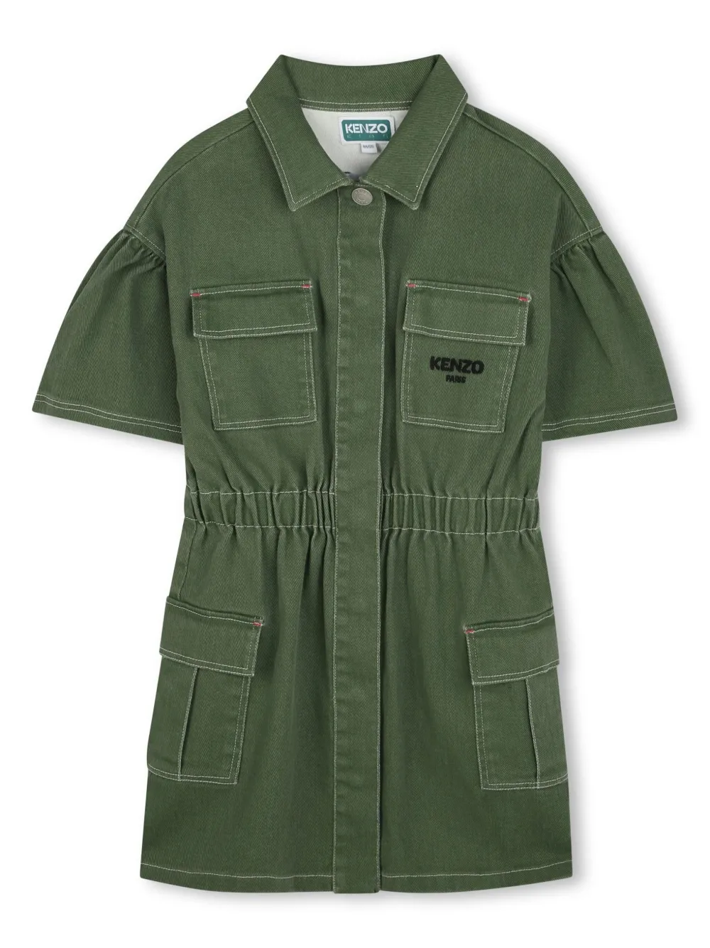 

Платье с вышитым логотипом Kenzo Kids, зеленый