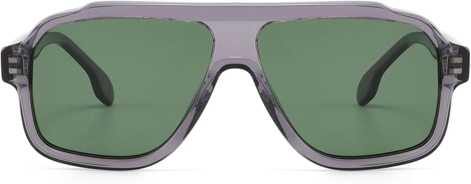 

Авиаторские солнцезащитные очки для женщин и мужчин, поляризованные, из ацетата | Легкие, классические, с защитой от УФ-излучения UV400 MAYSUNGLASS, Green