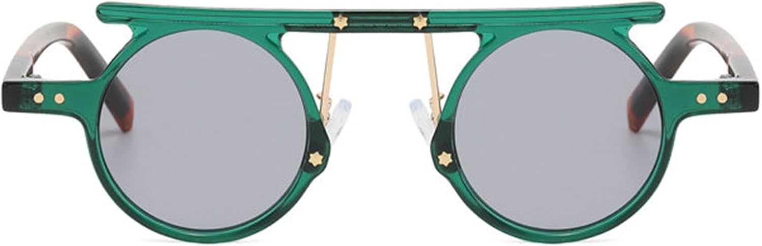 

Женские солнцезащитные очки Helena Small Round Punk в стиле ретро с прозрачными градиентными линзами и защитой от УФ-излучения UV400, мужские солнцезащитные очки с двухцветными заклепками S67, C4