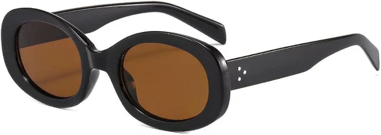 

Солнцезащитные очки с защитой от УФ-излучения UV400 | Большая овальная оправа в стиле панк | для женщин и мужчин, для занятий спортом на открытом воздухе и вождения DSVIGF, Black-brown
