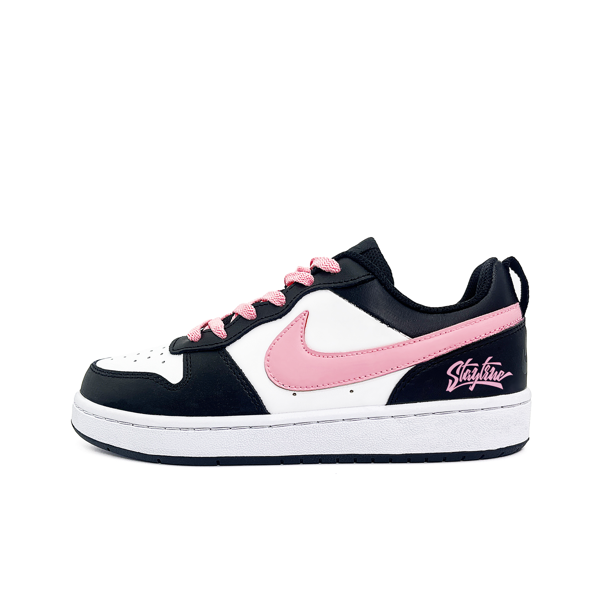 

Кроссовки Nike Court Borough Skateboarding Shoes Women's Low-top Core Black / Cloud White / Team Shock Pink 2, черный