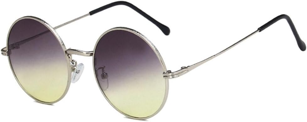 

Женские солнцезащитные очки круглые, ретро-металлическая оправа, прозрачные линзы цвета океана. Мужские солнцезащитные очки в стиле панк, градиент, UV400, серебристо-серо-желтые