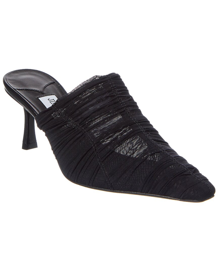 Мюли из тюля Jimmy Choo Lotta 65 со сборками, черный