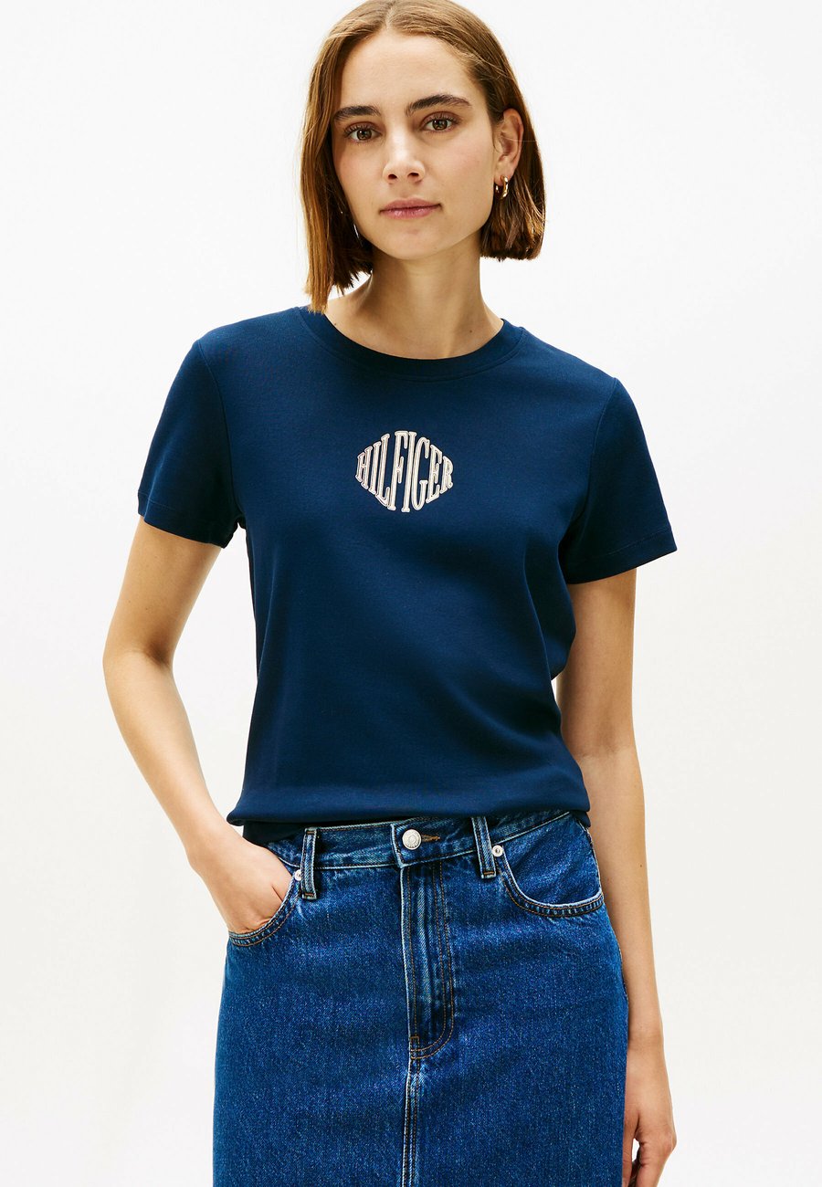 

Футболка Tommy Hilfiger CREW NECK, Dark Blue, Синий, Футболка Tommy Hilfiger CREW NECK, Dark Blue