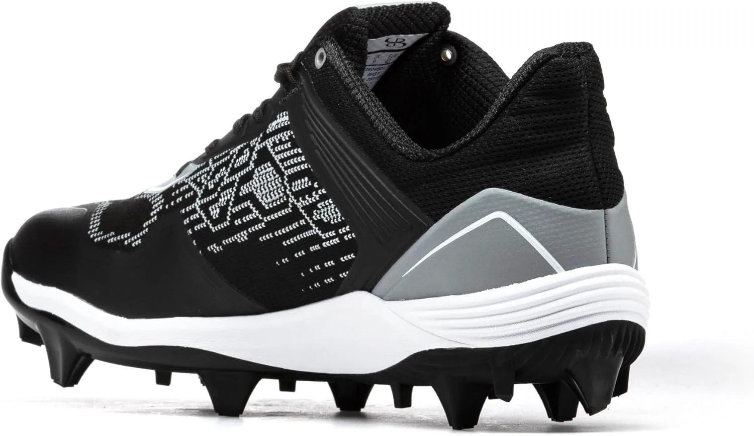 Мужские бутсы Boombah Viper Pureknit с литой подошвой - Status - Разные цвета - Разные размеры, черный/серый — фото 4