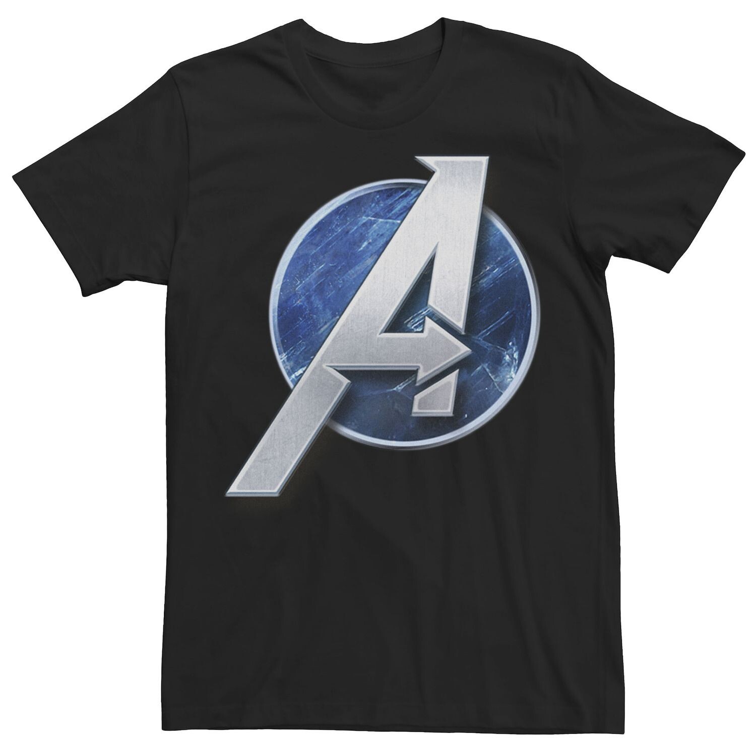

Мужская футболка с ярким логотипом The Avengers и графическим рисунком Marvel, черный