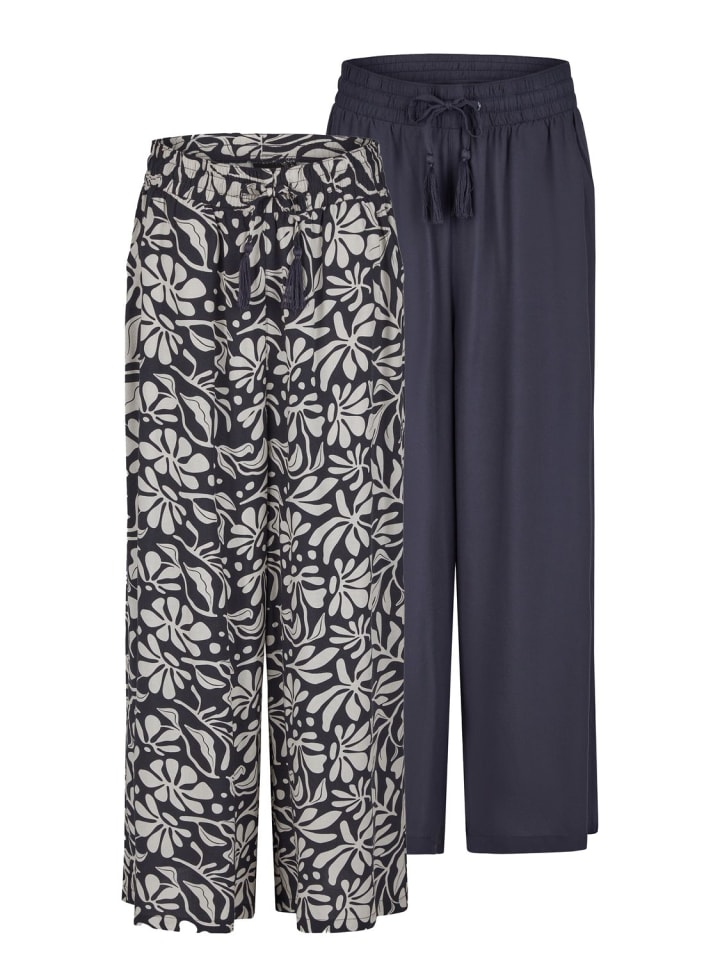 

DENIMFY Тканевые брюки/чиносы DFKate, комплект из 2 штук, удобные/свободные, разноцветные