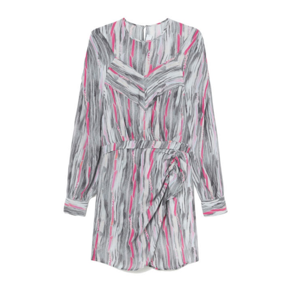 

IRO NIGHT Женское платье с длинным рукавом, серое, V-образный вырез, средней длины