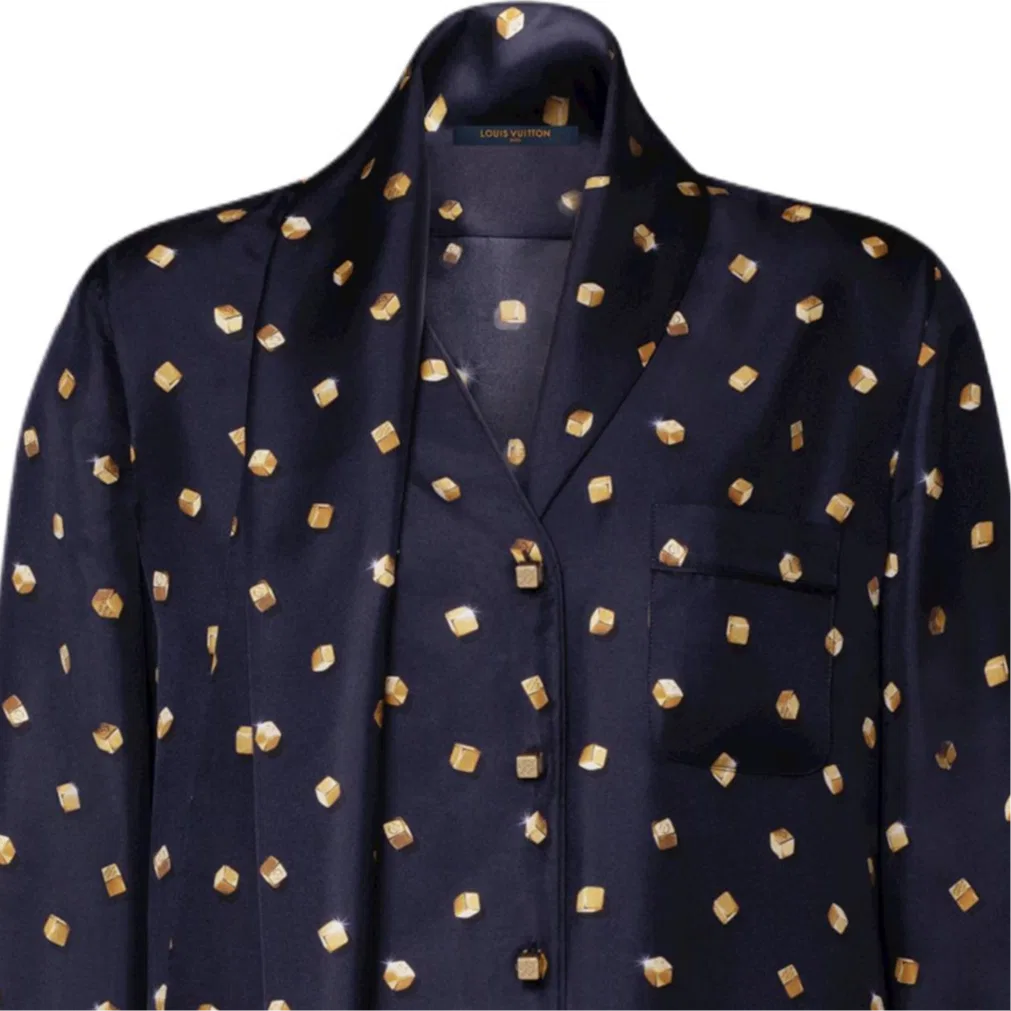 Рубашка женская синяя LOUIS VUITTON — фото 3