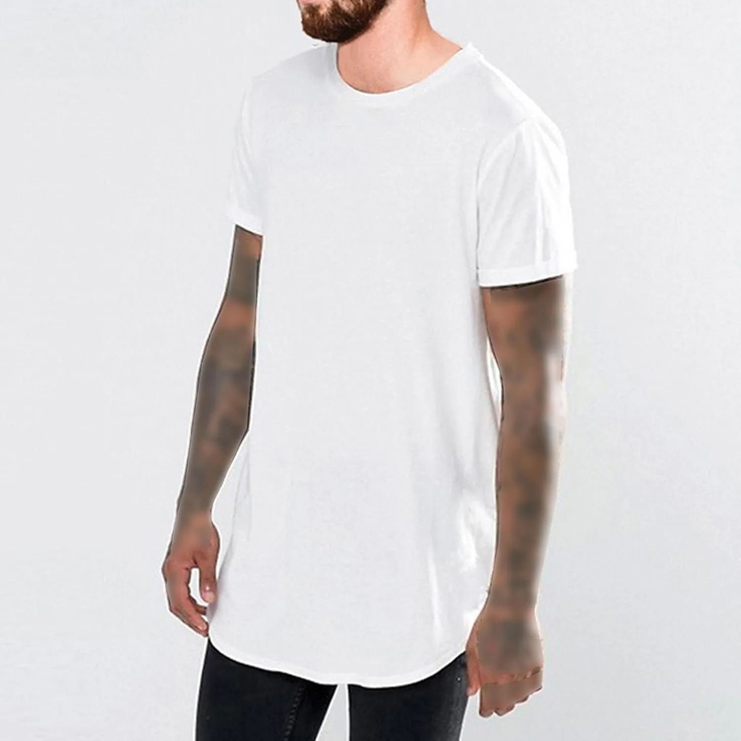 Мужская футболка с каплевидным вырезом Hipster Longline для тренировок — фото 2