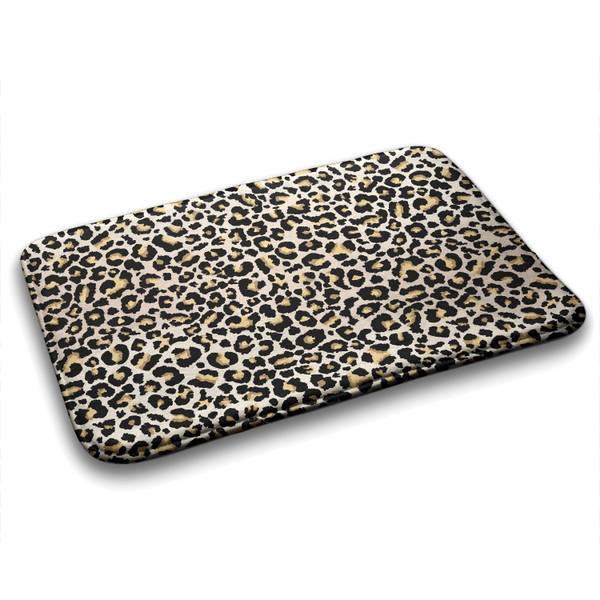 

Коврик для ванной Tulup Leopard, 75x1x75 см, бежевый