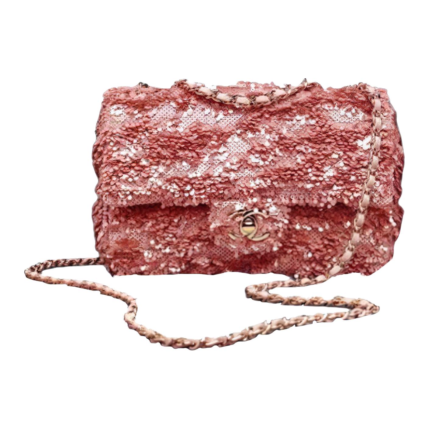 

Металлический клатч, Кроссбоди, Мини-сумка через плечо Женская Розовый CHANEL