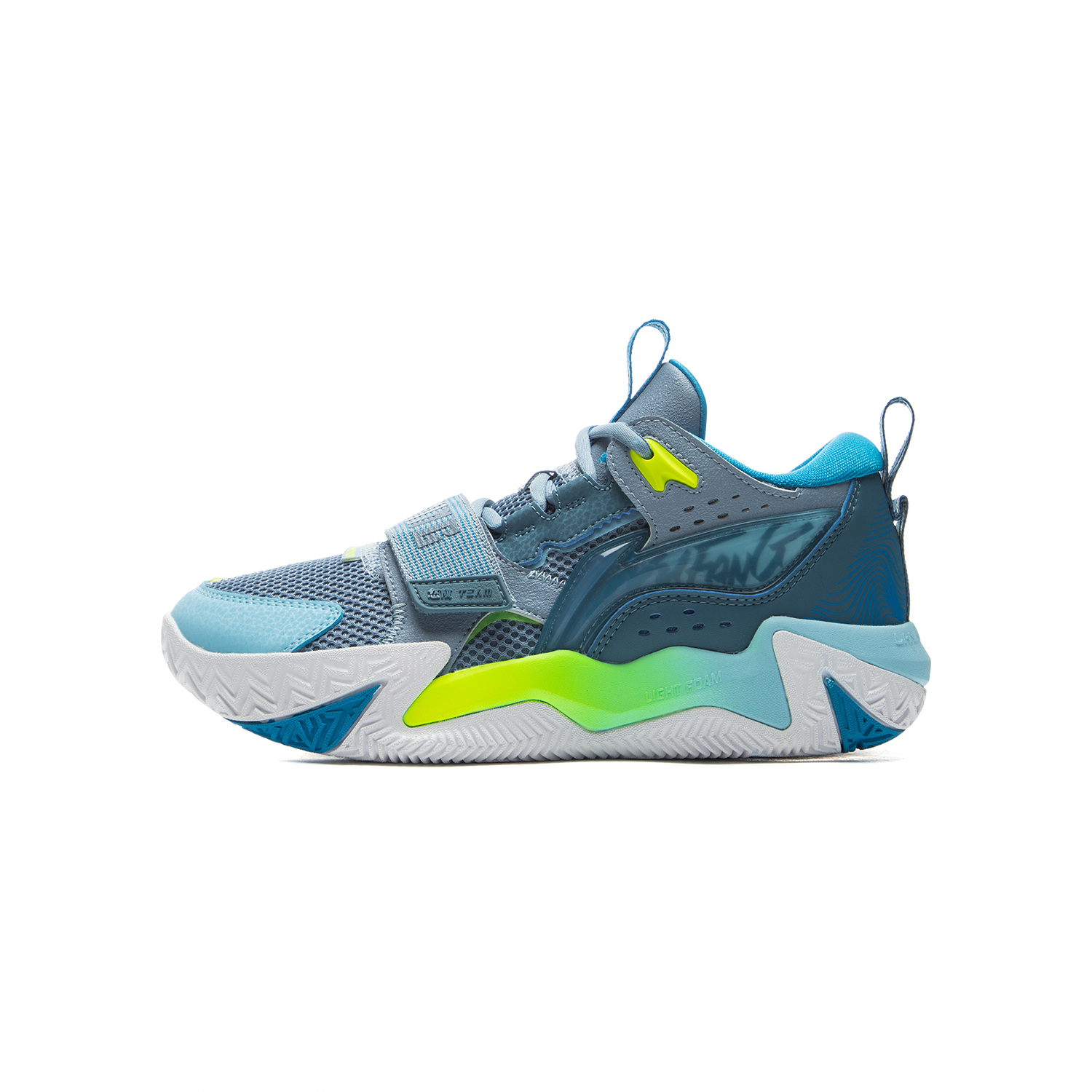 

LINING YOUNG Детские баскетбольные кроссовки low-top ash gray blue/dark cyan blue/breeze blue kids