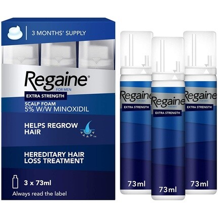 

Regaine for Men Пенка для ухода за кожей головы от выпадения и роста волос с миноксидилом, 73 мл, 3 шт.
