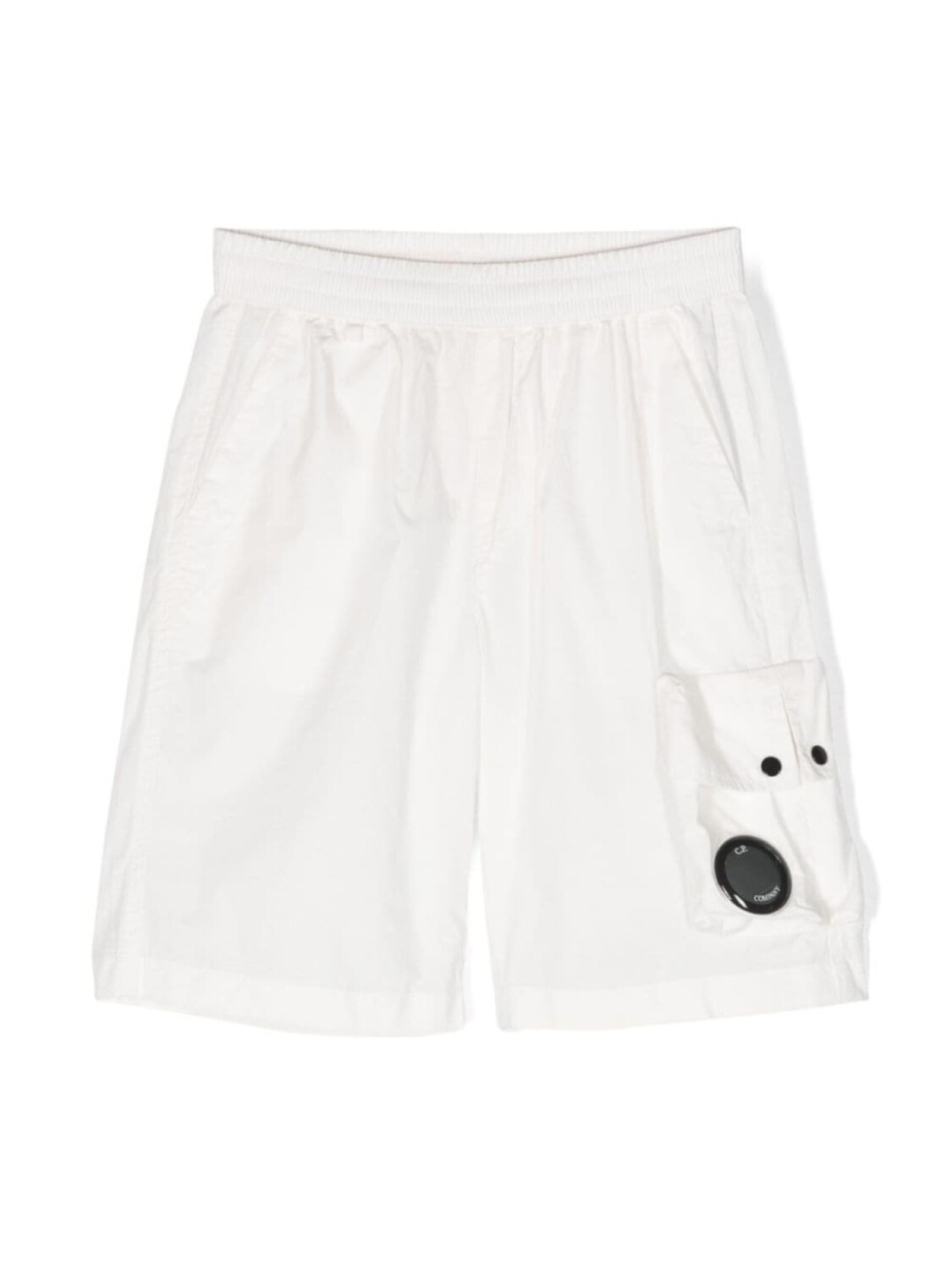 

C.P. Company Kids поплиновые шорты карго с декором Lens, белый