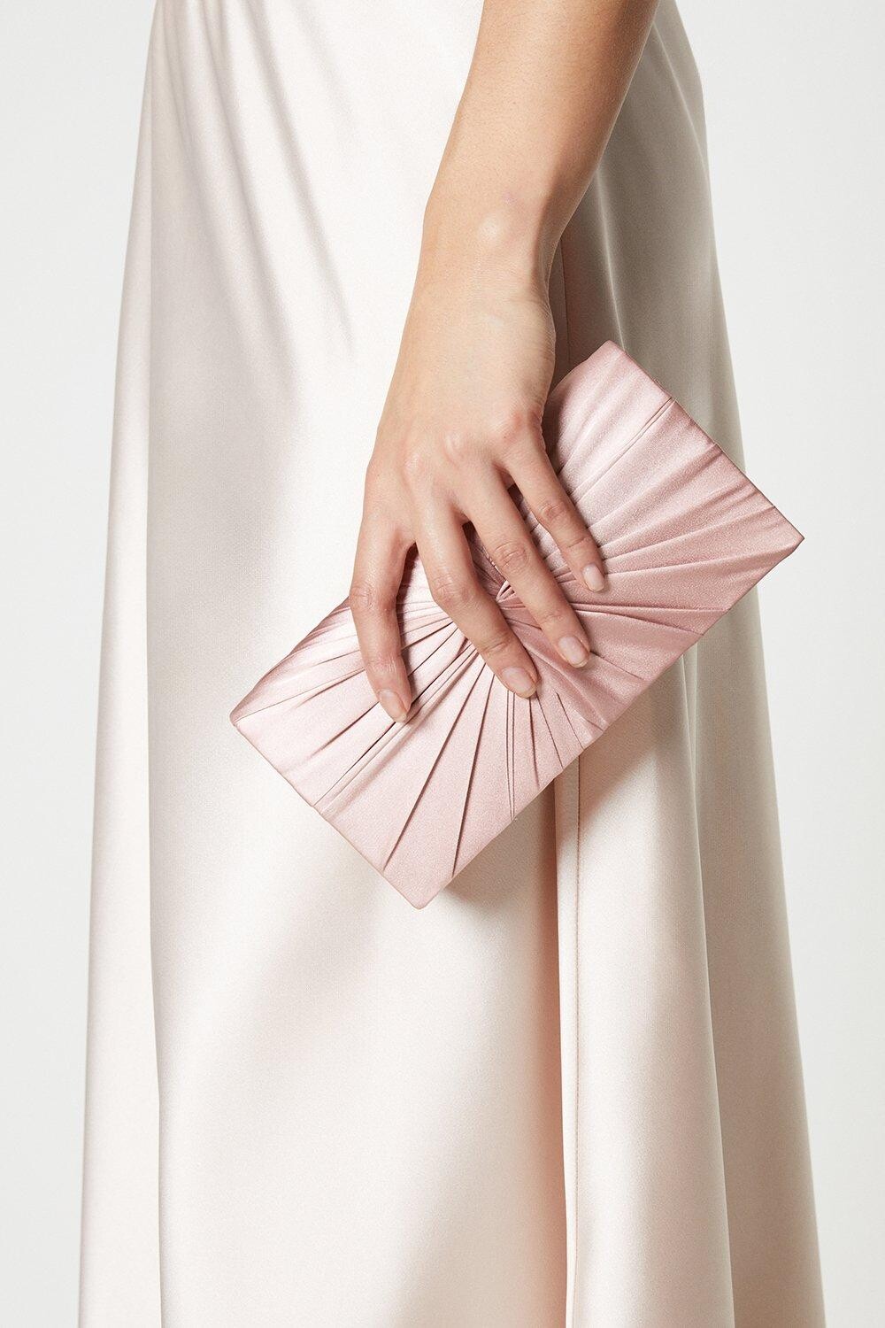 

Атласный клатч Beauty Twist спереди Dorothy Perkins, розовый