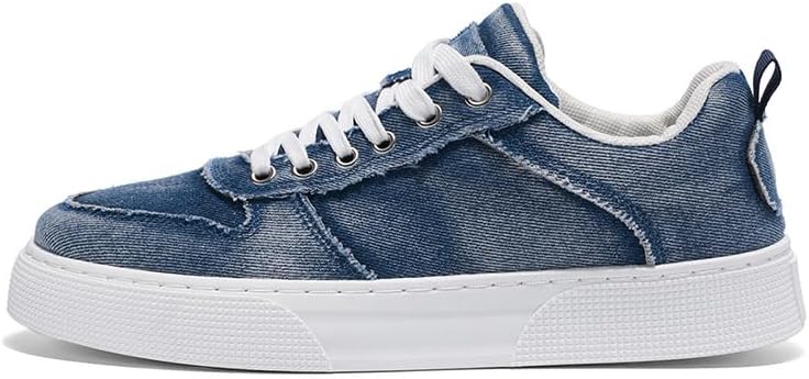 

Мужские кроссовки большого размера из холщовой ткани - дышащие и легкие, подходят для повседневного ношения и путешествий как спортивная обувь Hoalox, синий