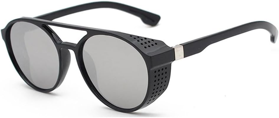 

Ретро круглые полые солнцезащитные очки в стиле стимпанк для мужчин, классические очки с двумя дужками, солнцезащитные очки с защитой от УФ-излучения TKKTLLT, Black-silver