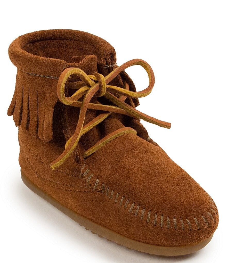

Детские замшевые ботинки Minnetonka (для малышей), коричневый
