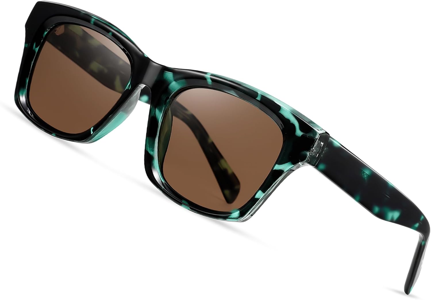 

Солнцезащитные очки Joopin Acetate для женщин, поляризованные, квадратной формы, с защитой от УФ-излучения, ретро-стиль, массивные солнцезащитные очки, Green Leopard Frame Brown Lens