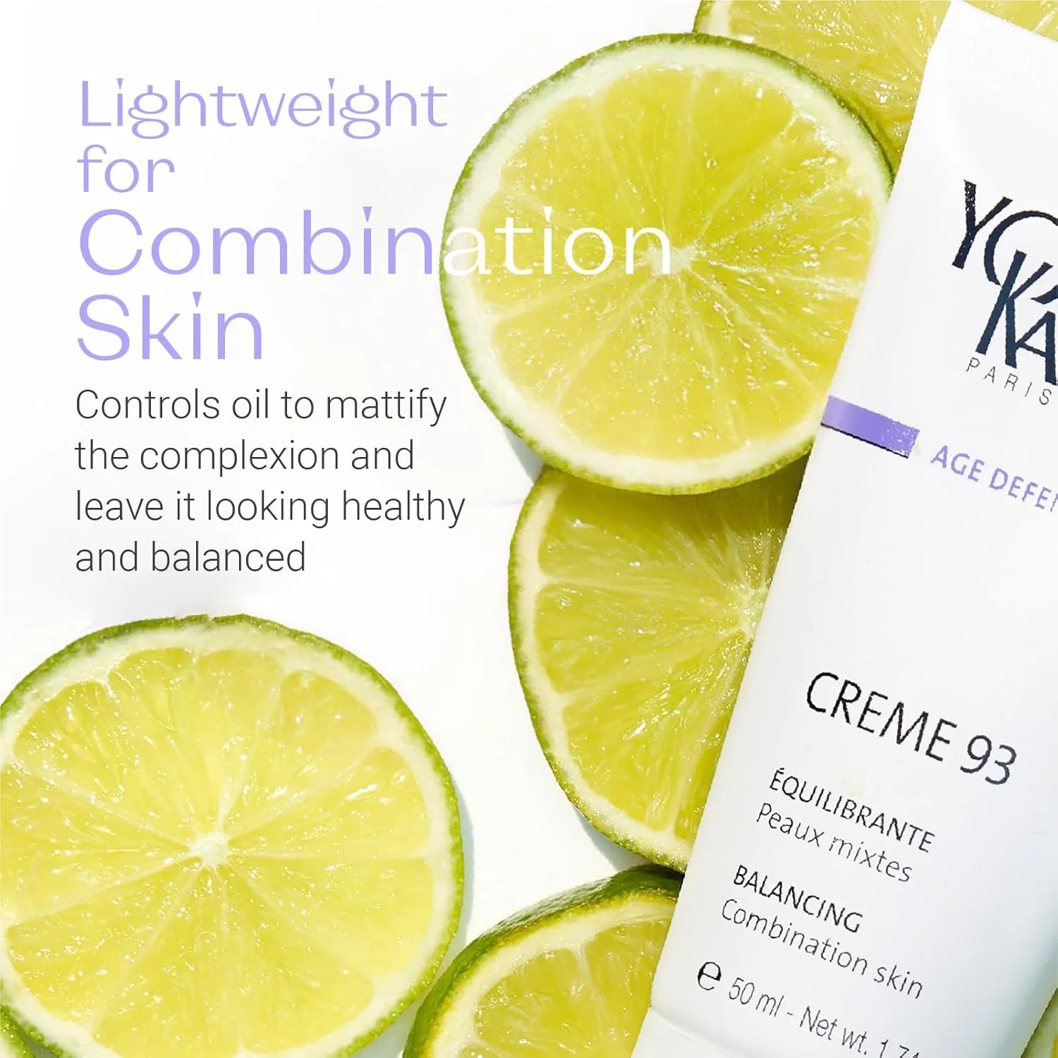 Увлажняющий матирующий крем Yon-Ka Creme 93 | Балансирующий крем для комбинированной кожи | Балансирует жирный цвет лица благодаря витаминам A, C и E | Без парабенов | 40 г Yonka, olive — фото 4