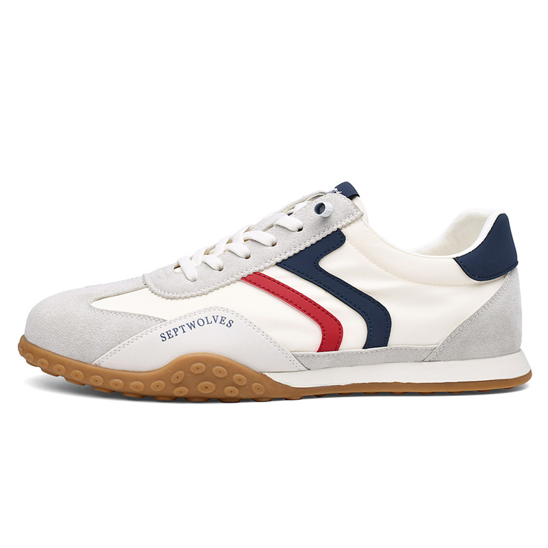 

SEPTWOLVES Низкие немецкие армейские кеды мужские бело-красно-синие, цвет White Red Blue (Standard Leather Shoe Size)