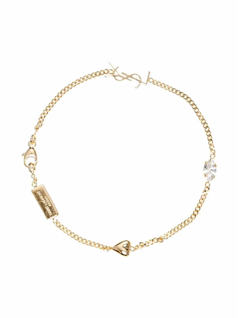 

Браслет-цепочка OPYUM HEART CHARM Saint Laurent, золотистый
