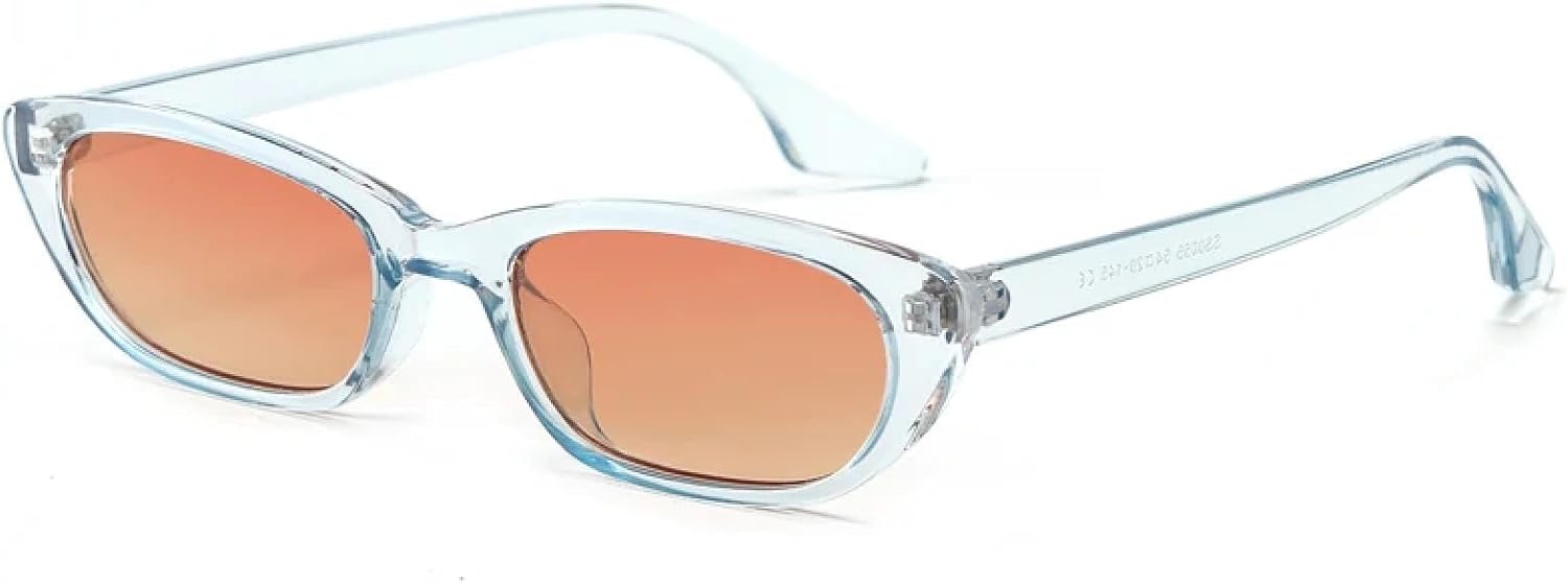 

Винтажные женские солнцезащитные очки «кошачий глаз», модные солнцезащитные очки в маленькой оправе для мужчин, роскошные очки для активного отдыха и путешествий, мужские очки с защитой от УФ-излучения UV400 TKKTLLT, Blue Orange