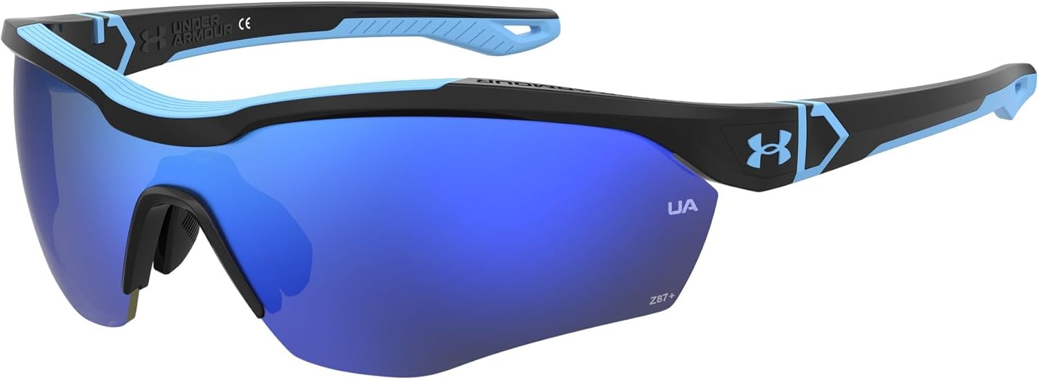 

Under Armour мужские солнцезащитные очки Ua Yard Pro Shield, Black Blue/Blue Multi Mirrored