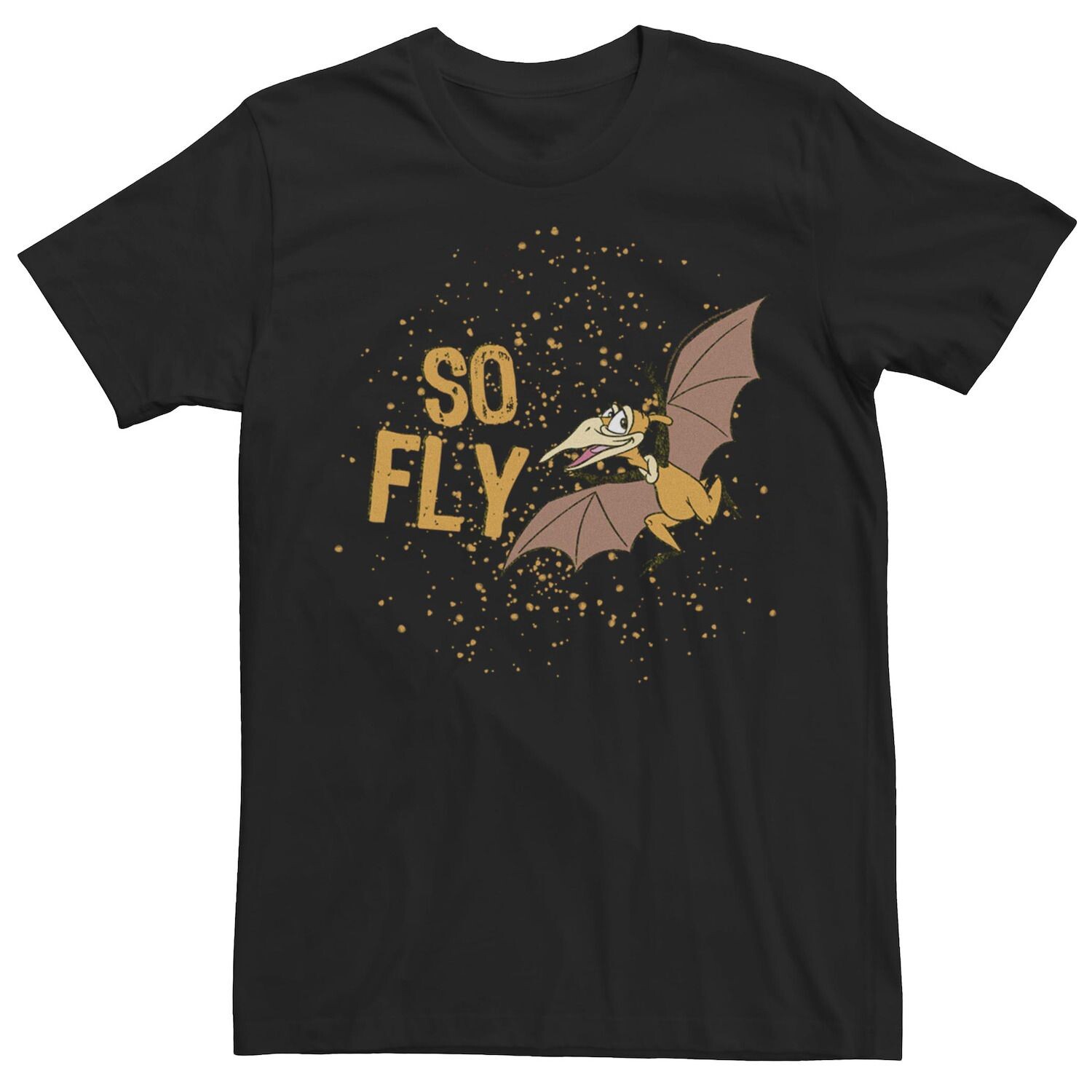 

Мужская футболка с портретом Land Before Time Petrie So Fly Paint Splatter Licensed Character