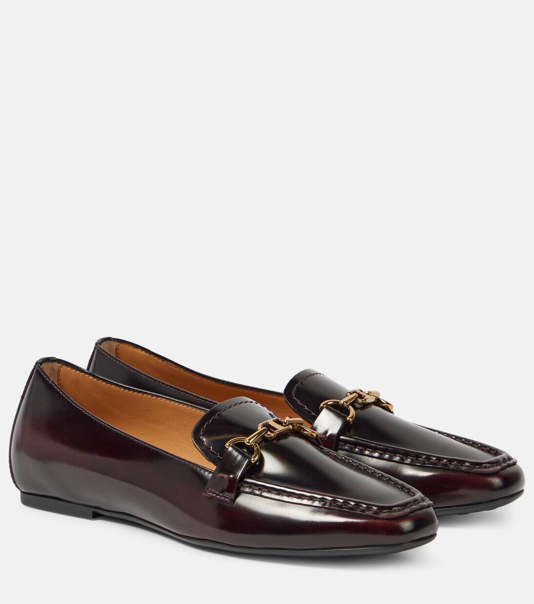 Лоферы из полированной кожи Tod'S, цвет mosto