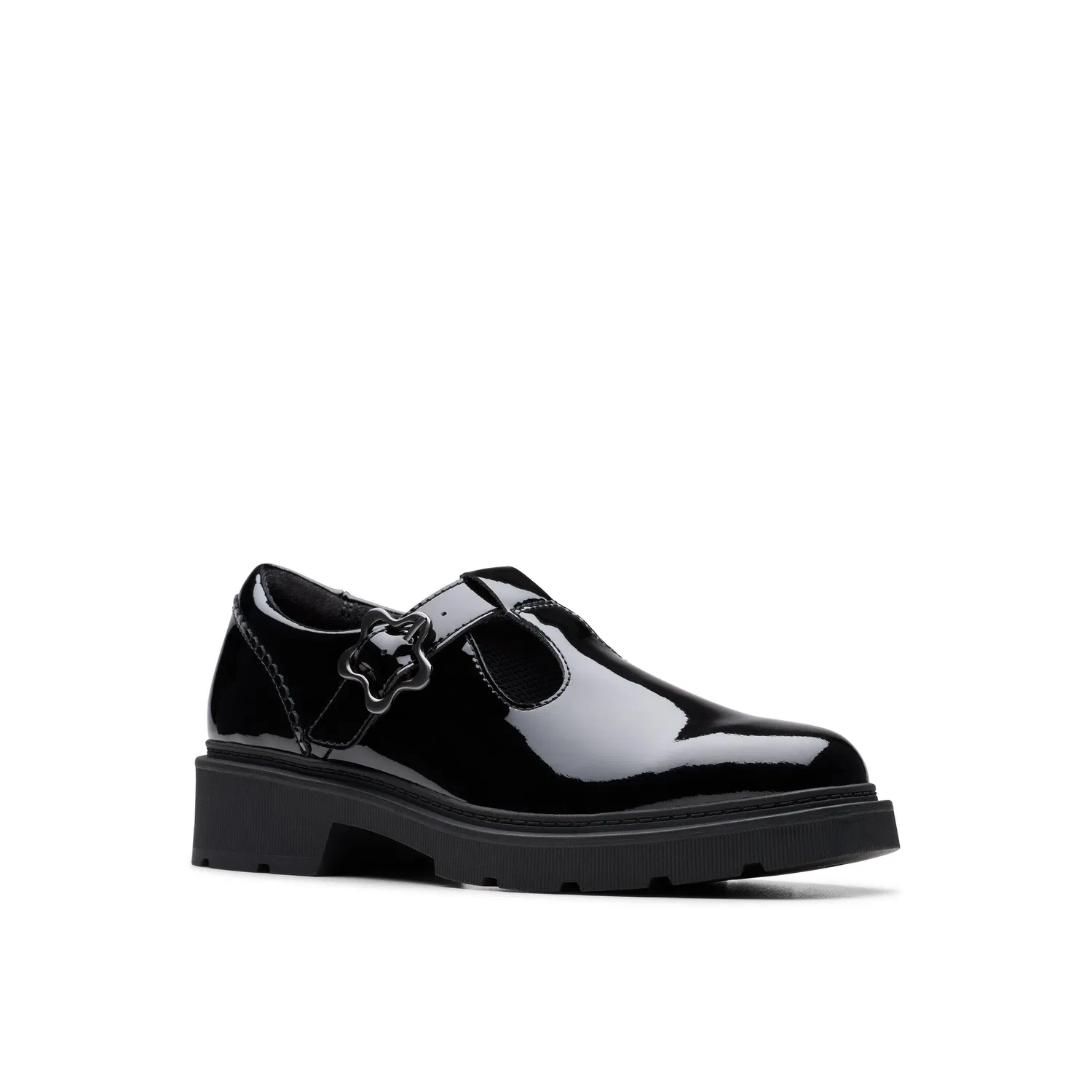 Туфли Clarks Eris Hope Youth для девочек, с пряжкой-звездой, черные — фото 4