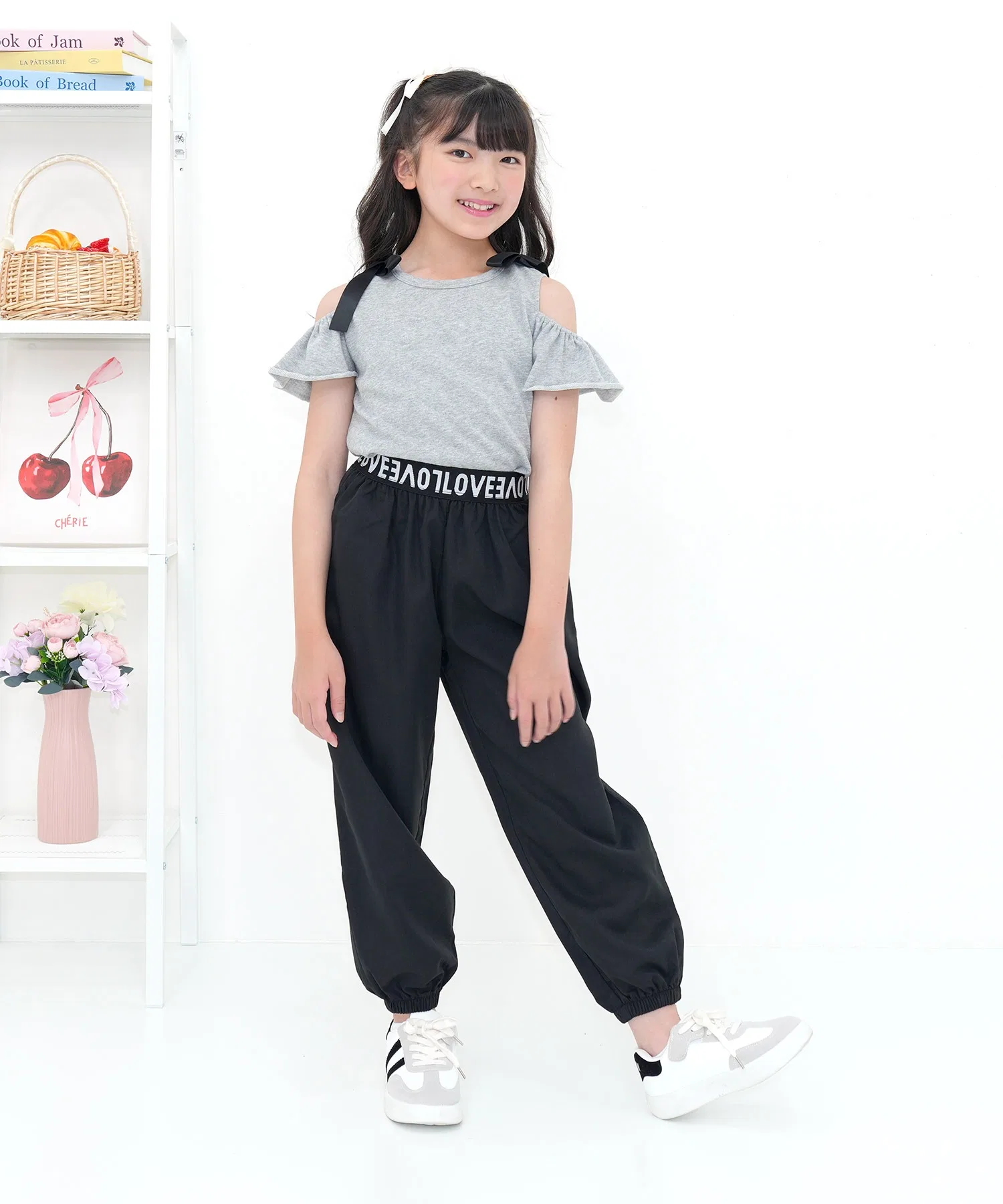 Детские брюки-парашюты с логотипом LOVE Bee des Bee лавандовые — фото 4