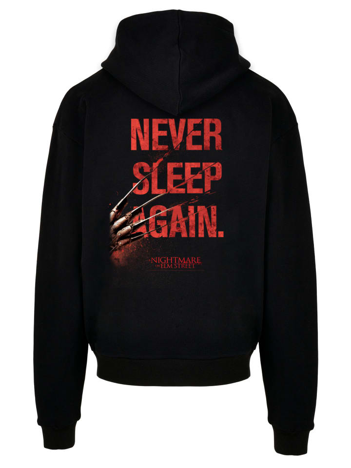 

Ультратяжелая толстовка с капюшоном Кошмар на улице Вязов Никогда не спи снова в черном цвете F4NT4STIC