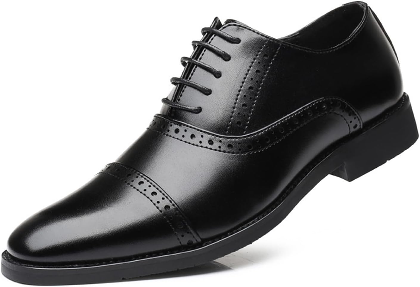 

Мужские оксфорды KYOESCAI, дерби с шнуровкой и перфорацией, формальная деловая обувь, туфли для костюма и смокинга, черный