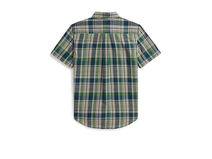 Рубашка хлопковая в клетку Polo Ralph Lauren Kids, White Navy Multi — фото 2