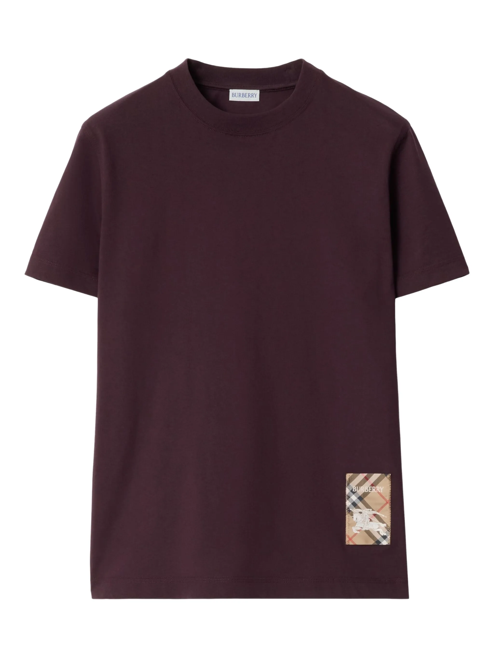 Футболка Burberry с нашивкой в клетку, красный