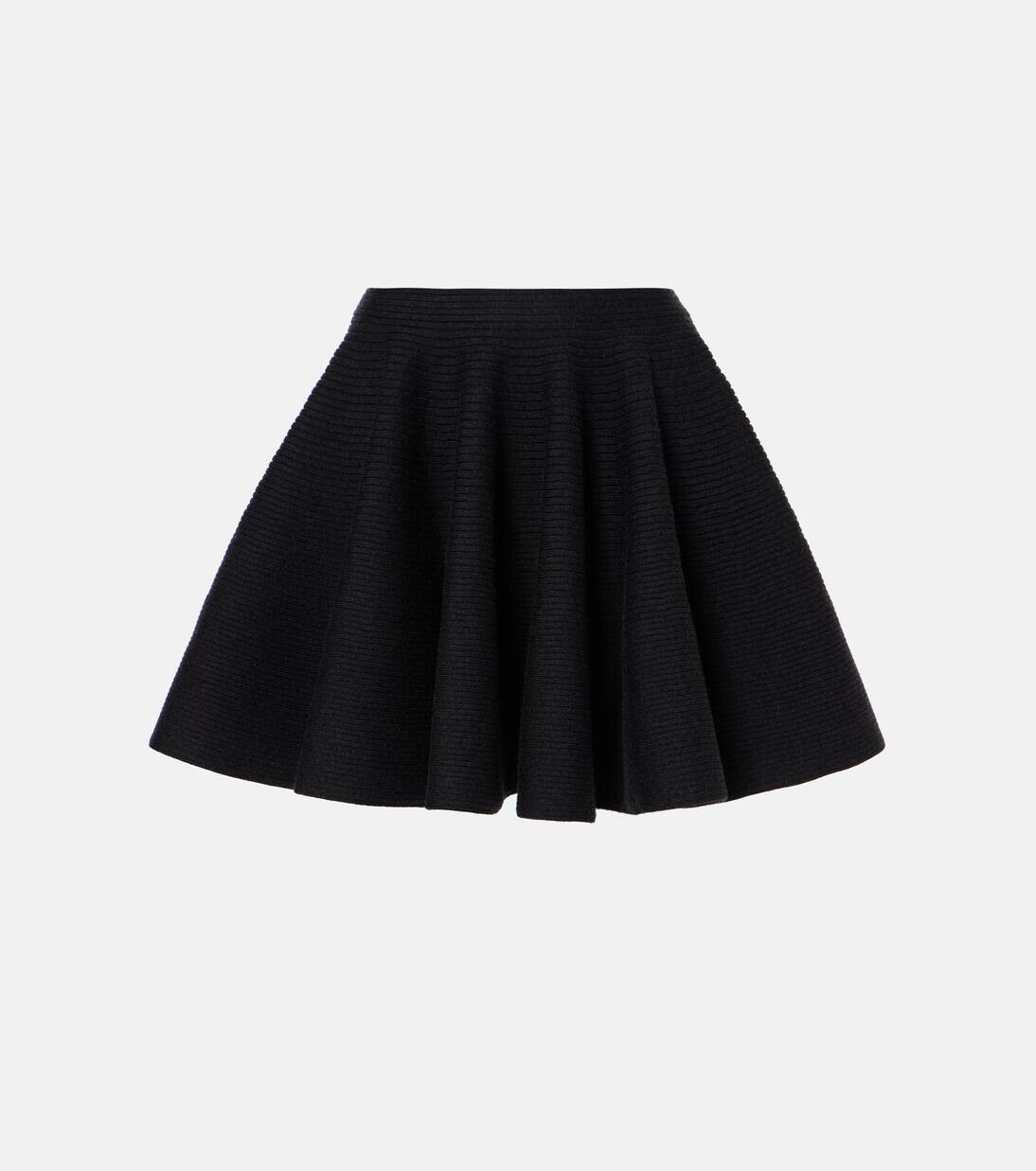

Мини-юбка из смесовой шерсти Alaïa, цвет ebene